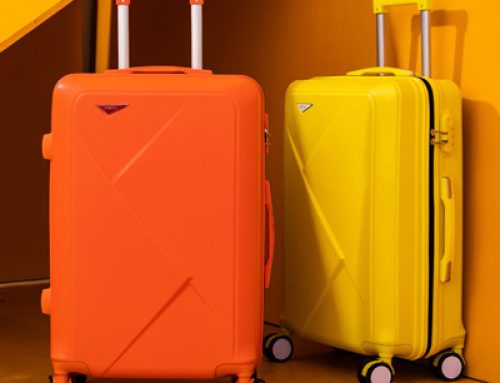 Yellow Orange color trolley suitcase travel luggage